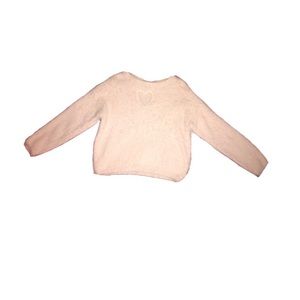 Fuzzy Pale Pink Heart Sweater